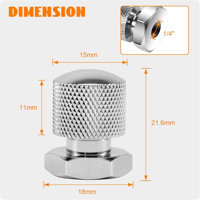 Eumti 2 قطع صمولة تثبيت مقعد الدراجة النارية 1/4"-20 خيوط براغي مصنوعة من النحاس السريع التركيب كروم متوافقة مع جميع طرازات هارلي تورينغ وسوفتيل 1999 وما بعدها - Image 5